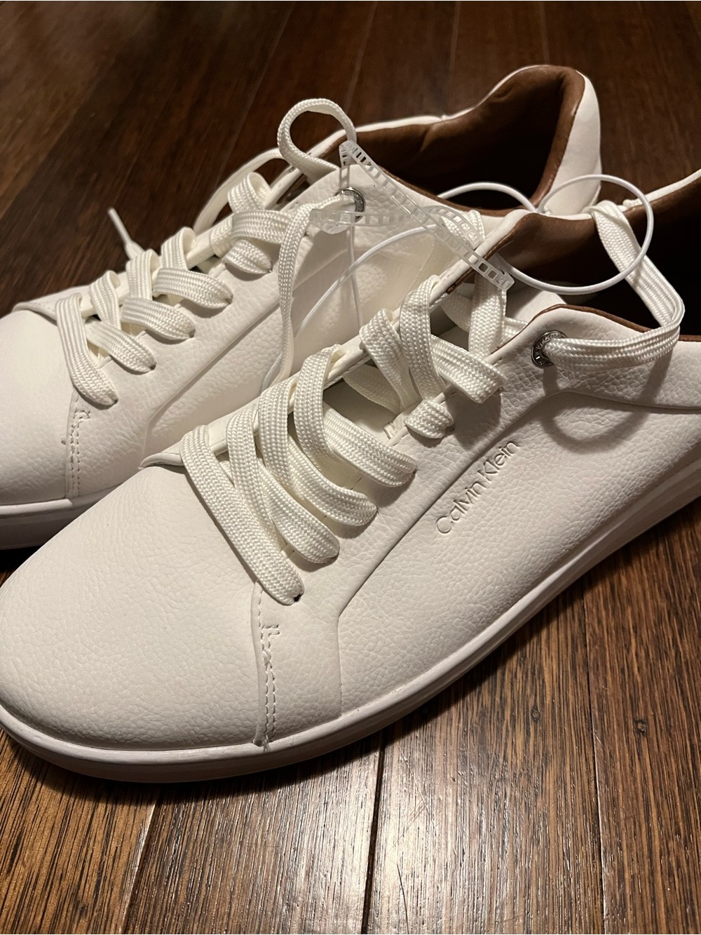 New Calvin Klein Faux Leather Fashion Sneakers Men Size 12